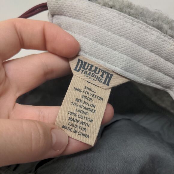 Duluth Trading Co Men's Fuzzy Fleece Cap Hat Gray S-M Polyester - Picture 8 of 9